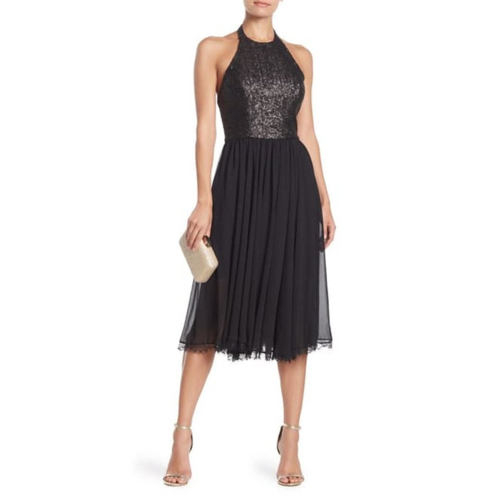 Dress the Population Tatiana Gold Black Sequin